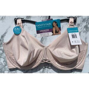 Vanity Fair Radiant Collection Smooth Back Bra 40DDD Light Pink Lace 76571